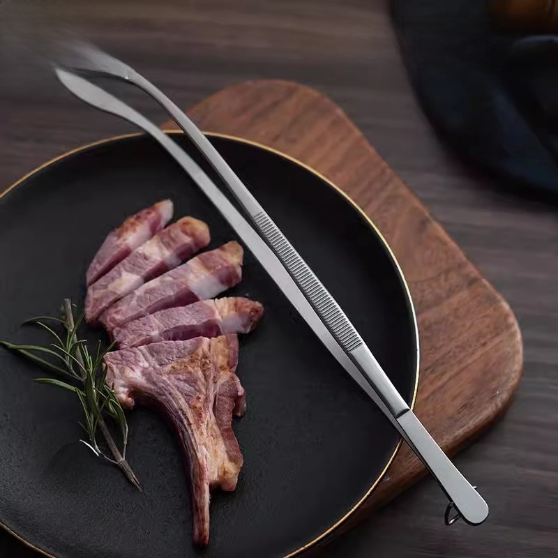 Home Cooking Steak - Pinza de cocina larga de acero