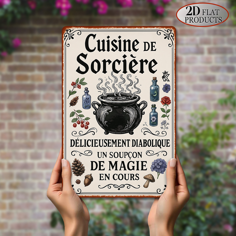 Home Cooking Easy Recipes - Letrero metálico plano 2D de 1
