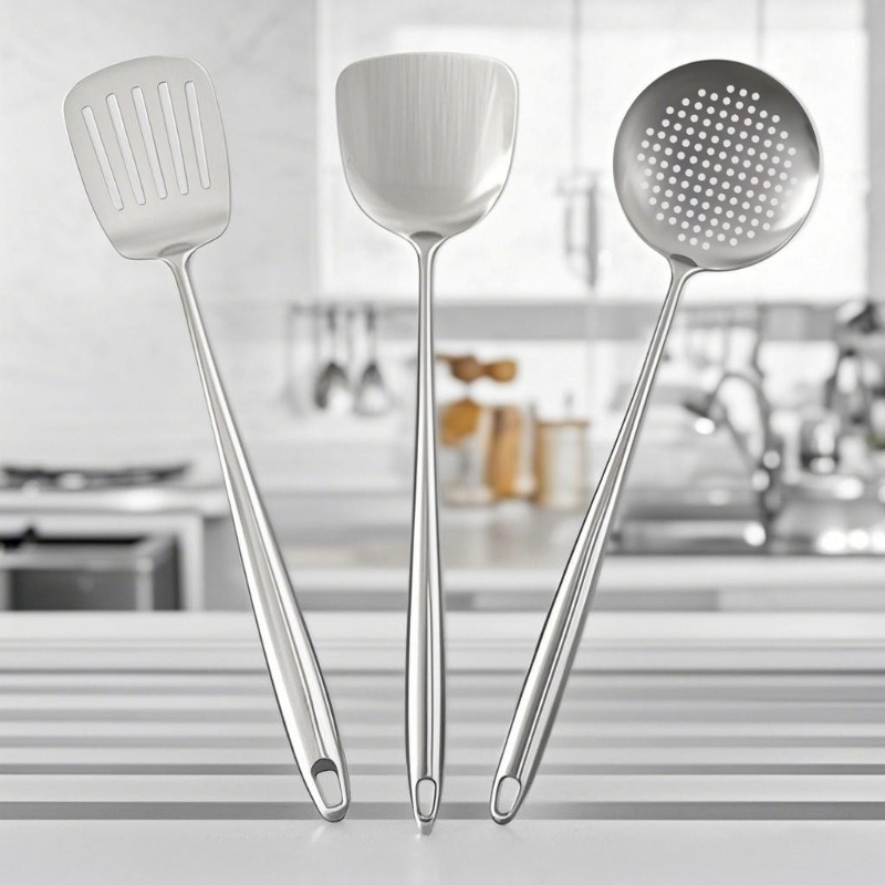 Home Cooking Utensil Set - Espátula de acero inoxidable para wok,
