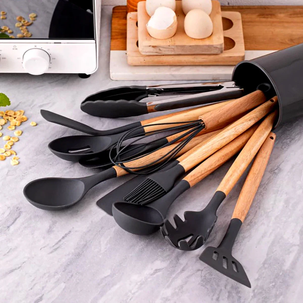 Juego de utensilios de silicon - Home Cooking Utensil Set reseña y precio