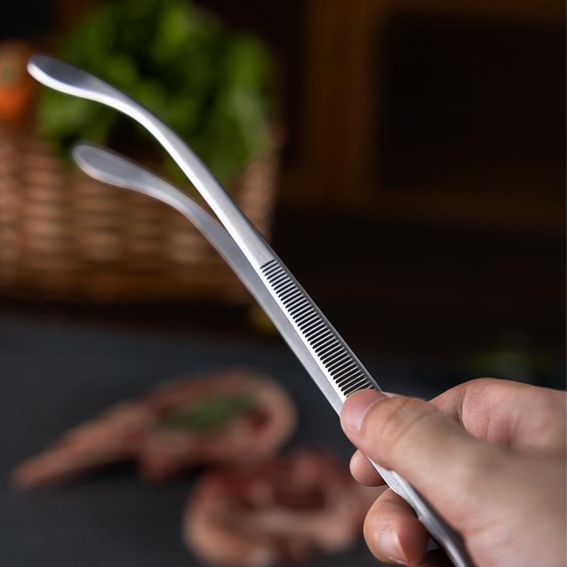 Pinza de cocina larga de acero - Home Cooking Steak reseña y precio