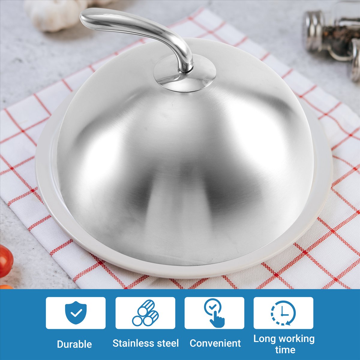 1 unidad de tapa de acero inox - Home Cooking Steak reseña y precio